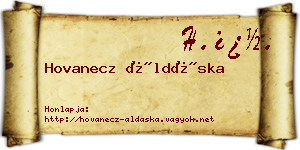 Hovanecz Áldáska névjegykártya